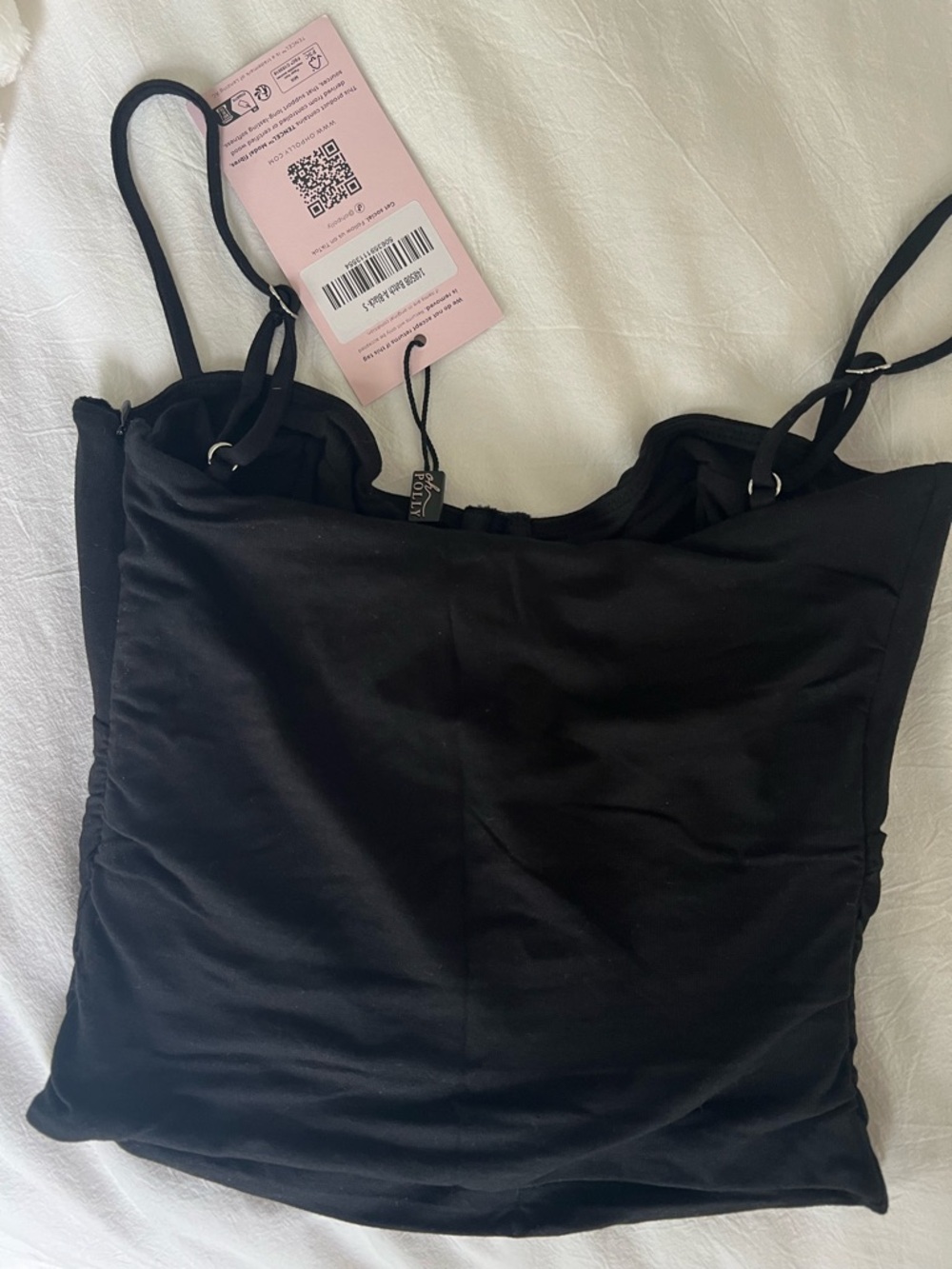 Oh Polly Mirelle Modal Underwired Camisole Ruched Top in Black Size S - Picture 3 of 6